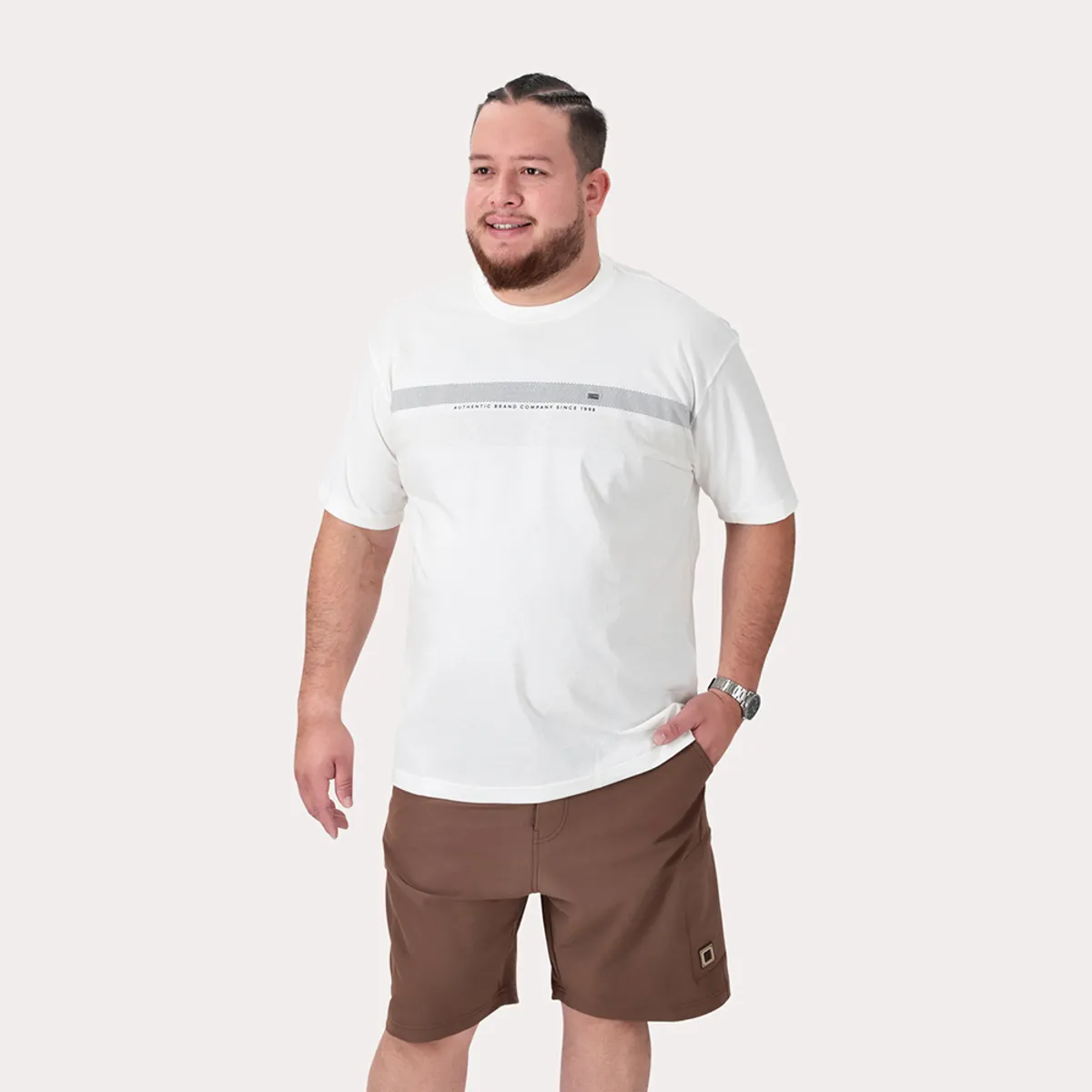 GANGSTER - Plus Polera MC Basica Latic Blanco Gangster