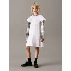 CALVIN KLEIN - Vestido Niña Poplin Blanco