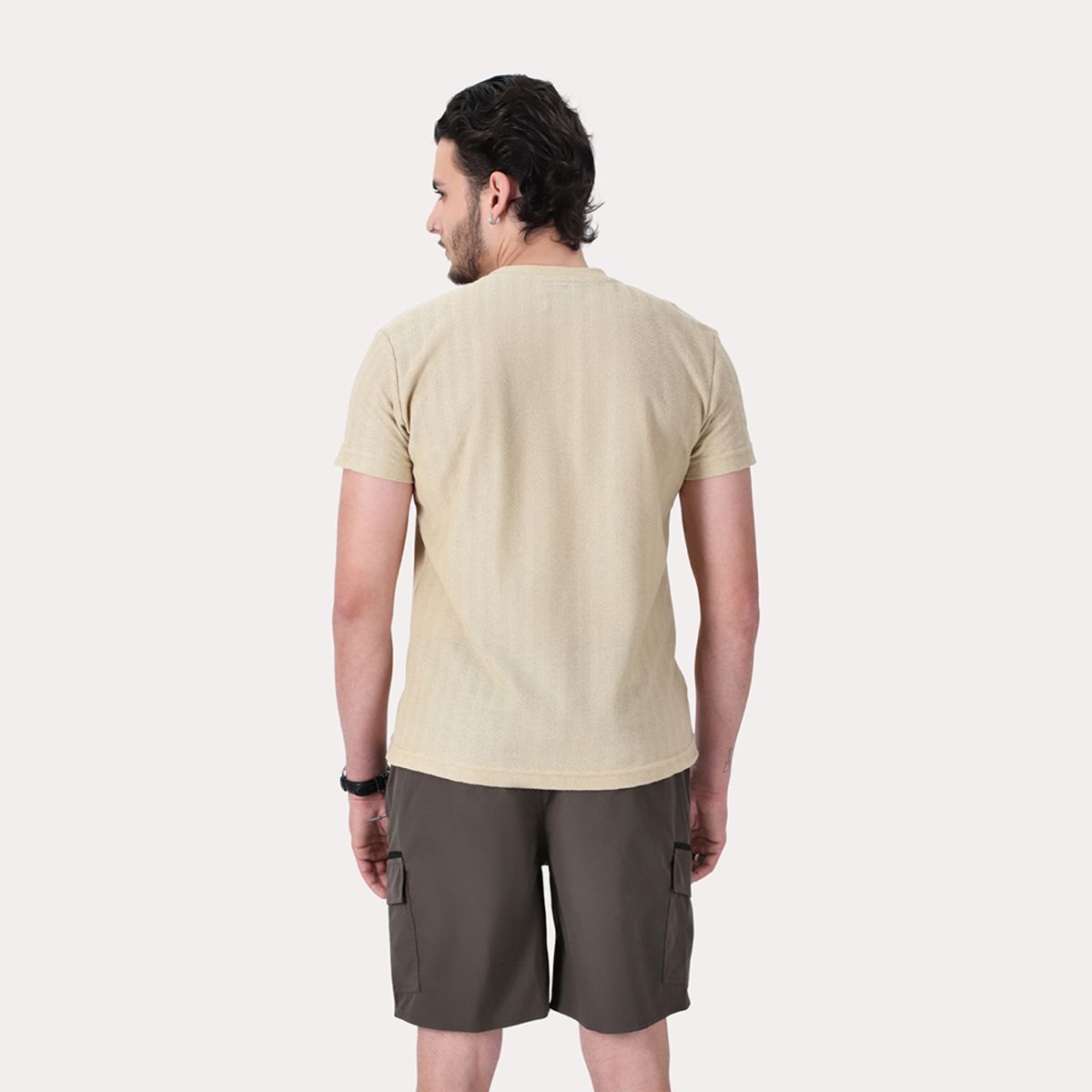 GANGSTER - Polera Mc Textura Bedford Beige Gangster