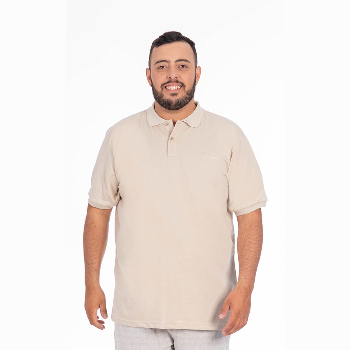 GANGSTER - Plus Polera Cuello Textura Temple Beige Gangster
