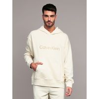 Polerón con gorro de felpa con logo estándar Beige