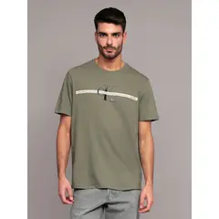 CALVIN KLEIN - Polera Repeat Layered Verde