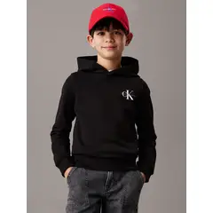 CALVIN KLEIN - Polerón Niño Small Monogram Negro