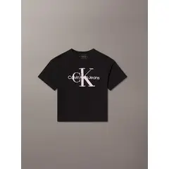 CALVIN KLEIN - Polera Niña Seasonal Monologo Negro