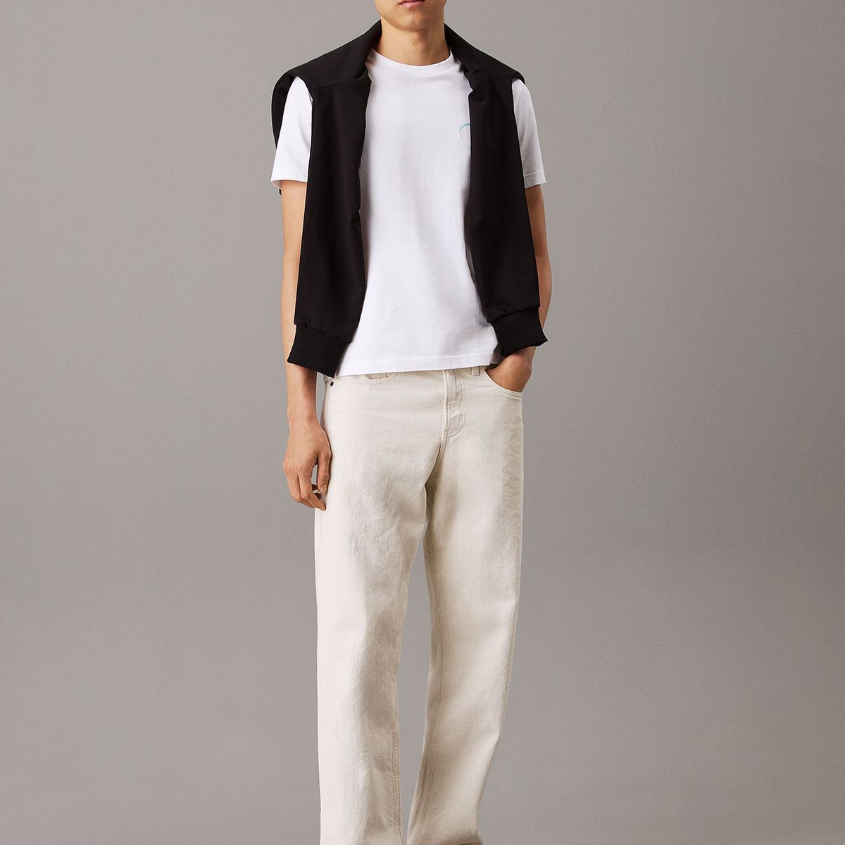 CALVIN KLEIN - Polera con Monograma Difuminado Blanco Calvin Klein