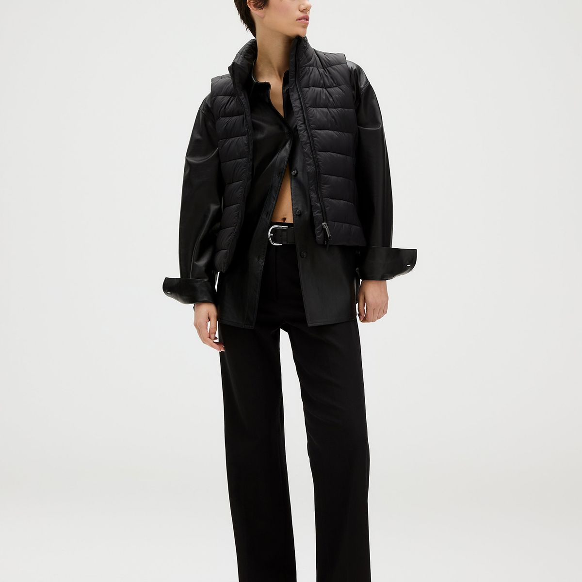 CALVIN KLEIN - Chaqueta sin Mangas Mixed Media Puffer Negro Calvin Klein