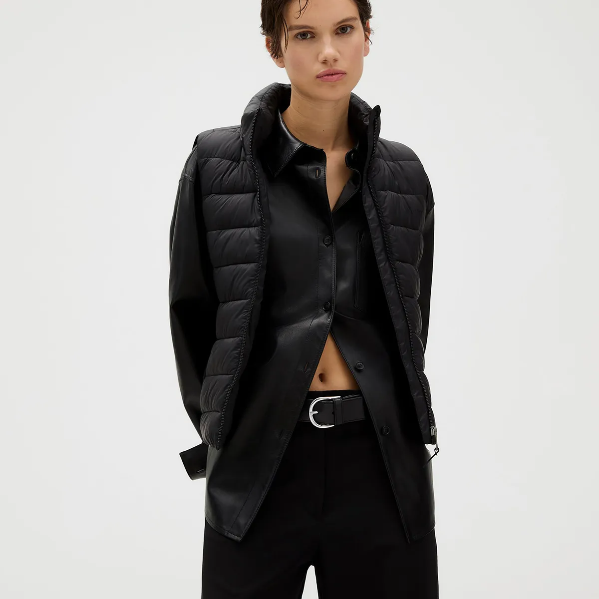 CALVIN KLEIN - Chaqueta sin Mangas Mixed Media Puffer Negro Calvin Klein
