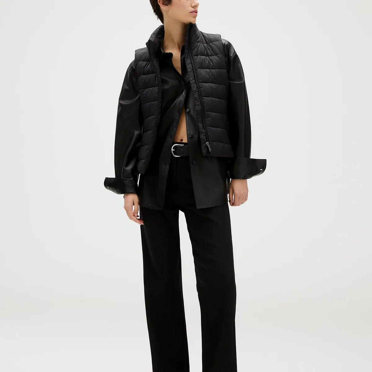 CALVIN KLEIN - Chaqueta sin Mangas Mixed Media Puffer Negro Calvin Klein