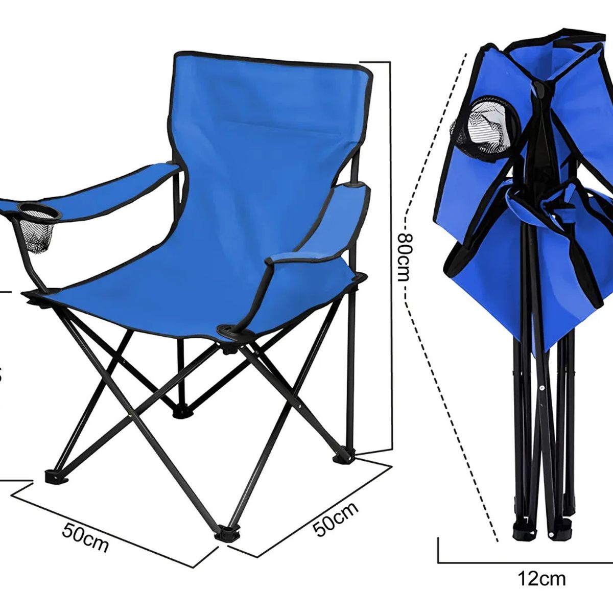 GENERICO - Silla Plegable Con Portavaso y Reposabrazos Silla Jardin Camping Playa