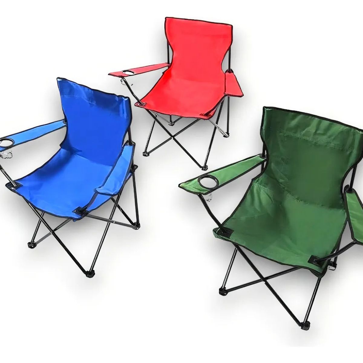 GENERICO - Silla Plegable Con Portavaso y Reposabrazos Silla Jardin Camping Playa