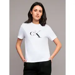 CALVIN KLEIN - Polera Classic con Monograma Blanco