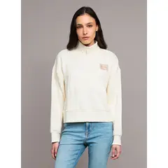 CALVIN KLEIN - Polerón Terry Fleece Logo Beige