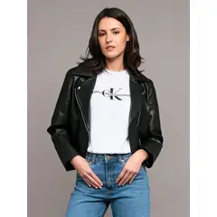CALVIN KLEIN - Chaqueta Pleather Moto Negro