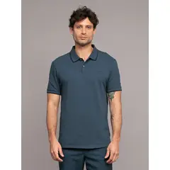 CALVIN KLEIN - Polo piqué de algodón Azul