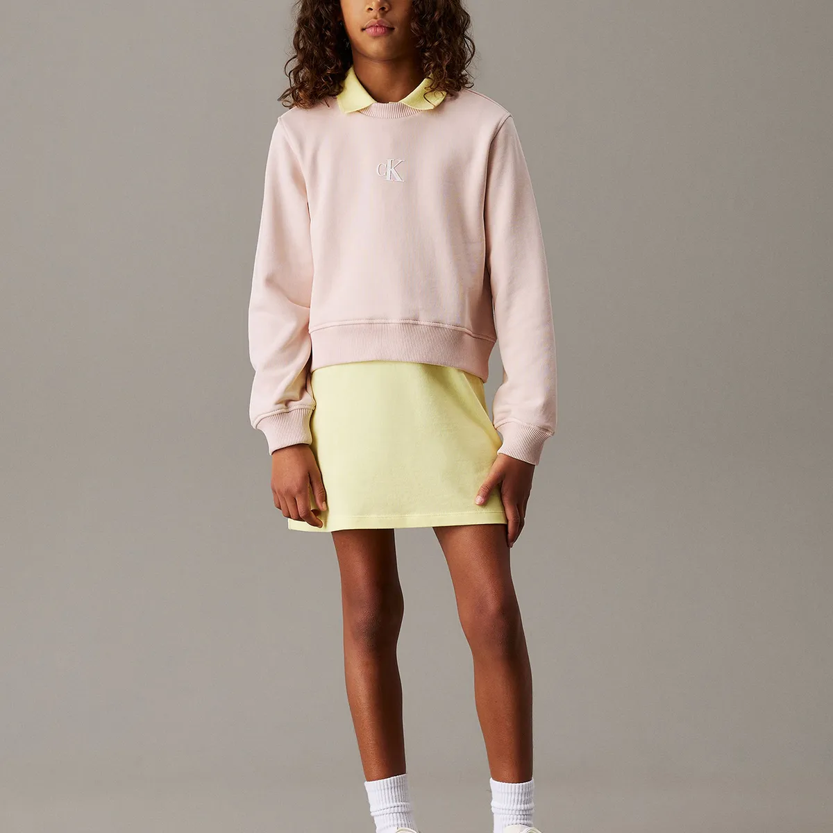CALVIN KLEIN - Polerón Niña Ck Logo Rosado Calvin Klein