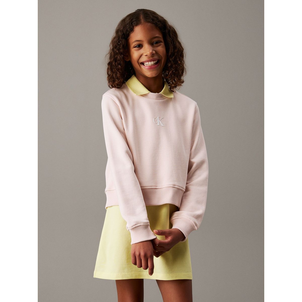 CALVIN KLEIN - Polerón Niña Ck Logo Rosado Calvin Klein