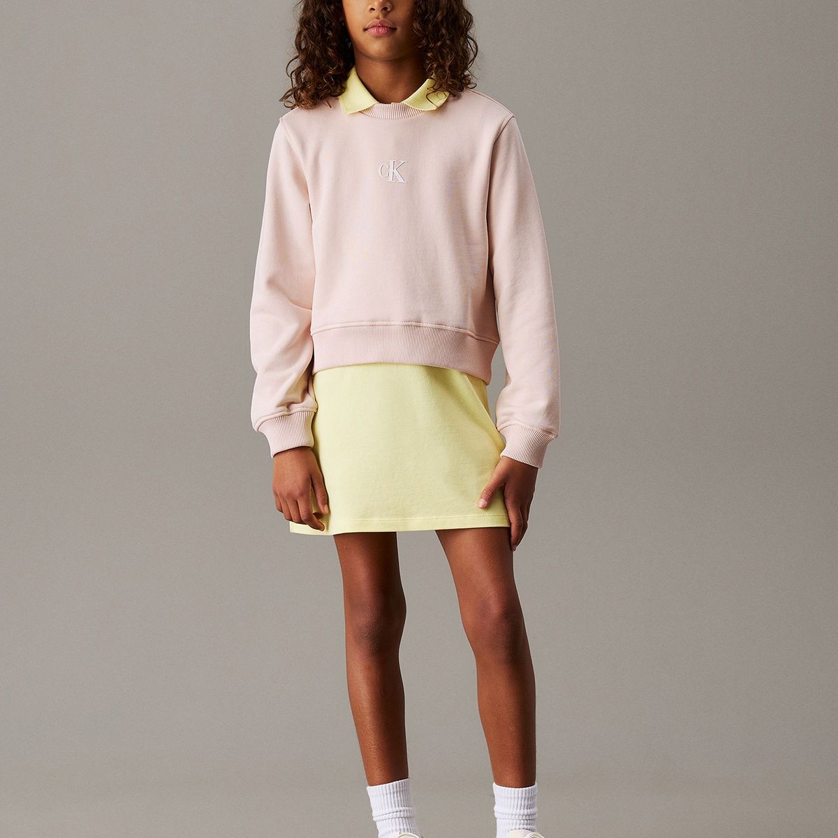 CALVIN KLEIN - Polerón Niña Ck Logo Rosado Calvin Klein