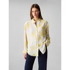 CALVIN KLEIN - Blusa Con Bolsillo Y Manga Enrollable Amarillo