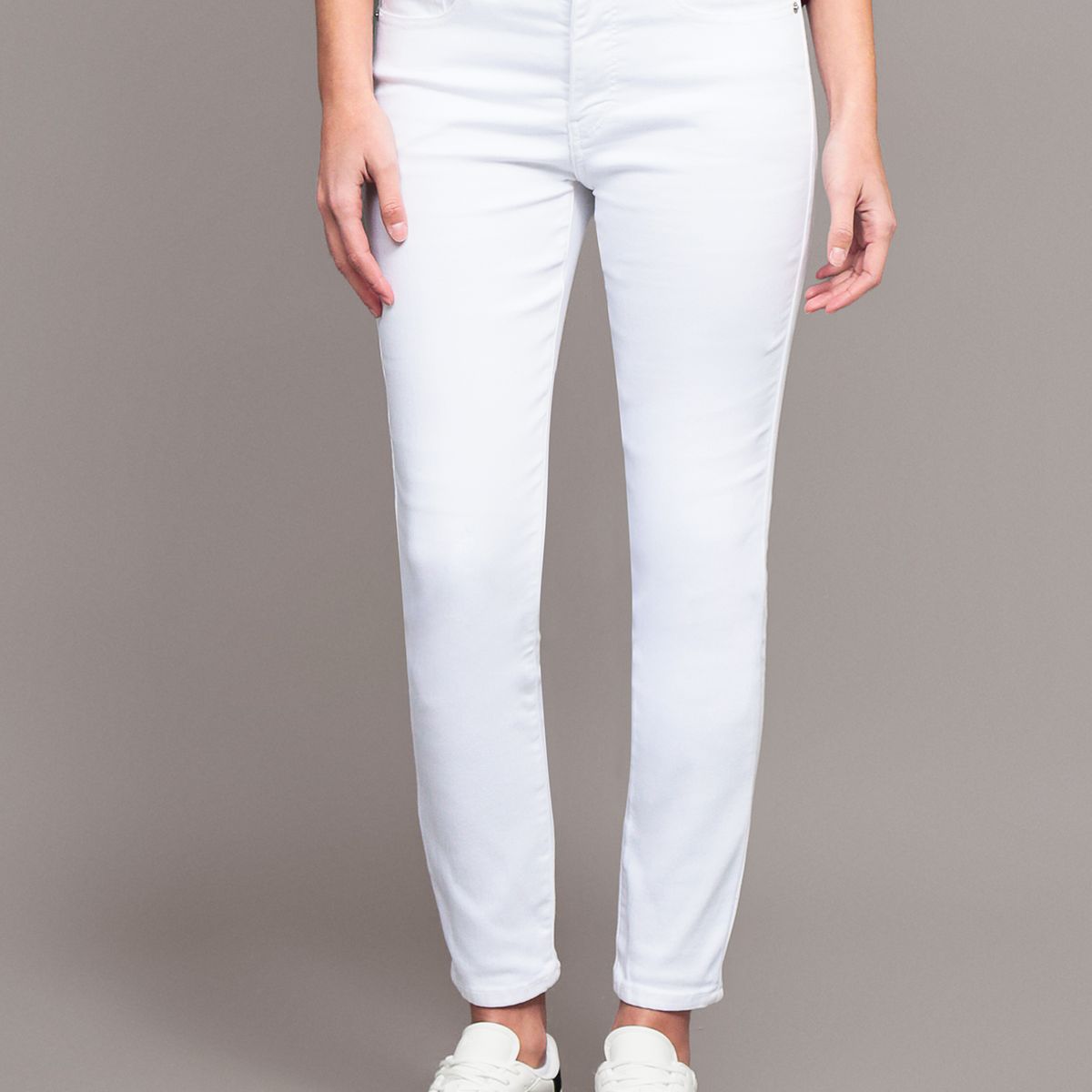 CALVIN KLEIN - Jeans Mid Rise Skinny Ankle Blanco Calvin Klein
