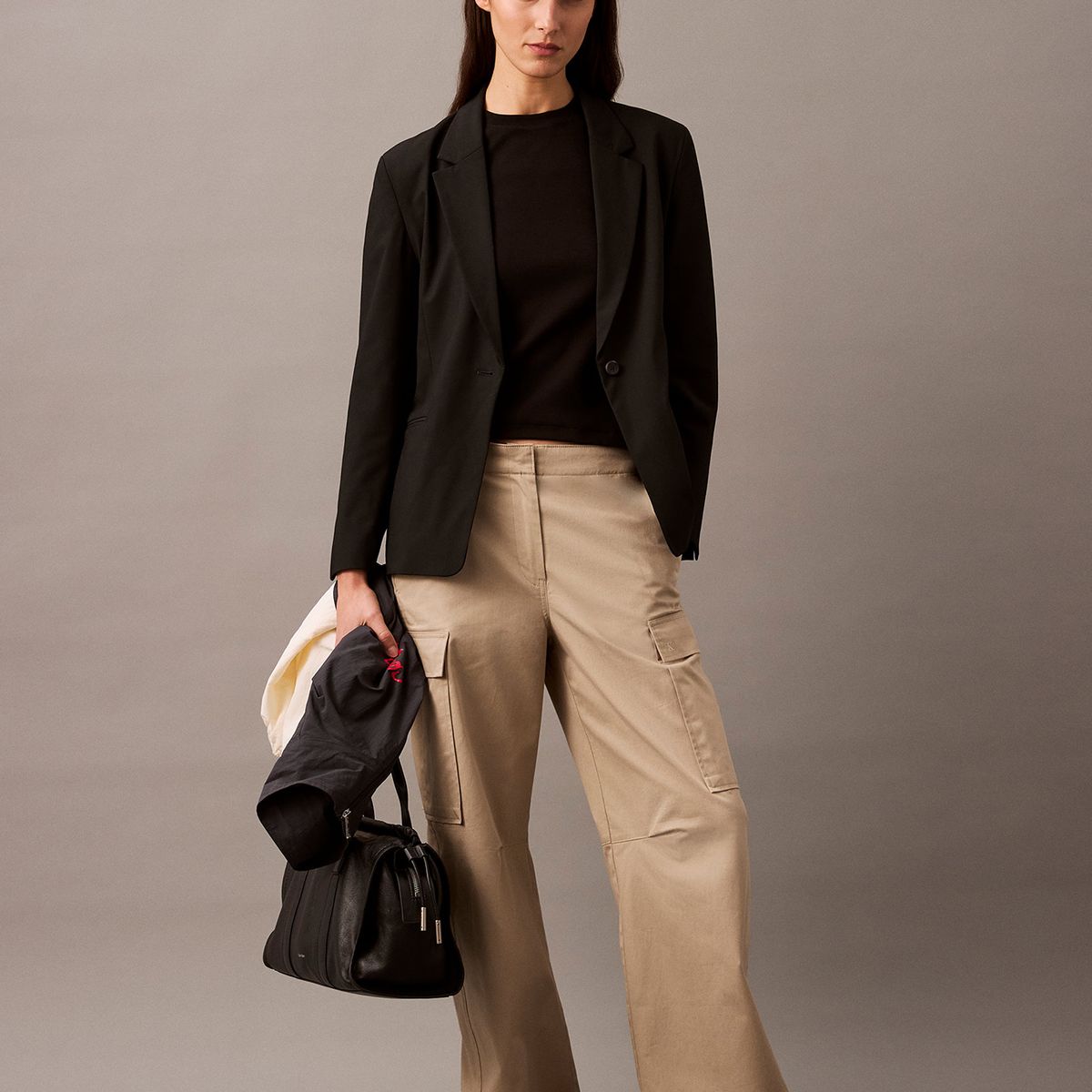 CALVIN KLEIN - Polera Refined Cotton Relaxed Negro Calvin Klein