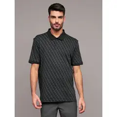 CALVIN KLEIN - Polo con estampado en toda la pieza Negro