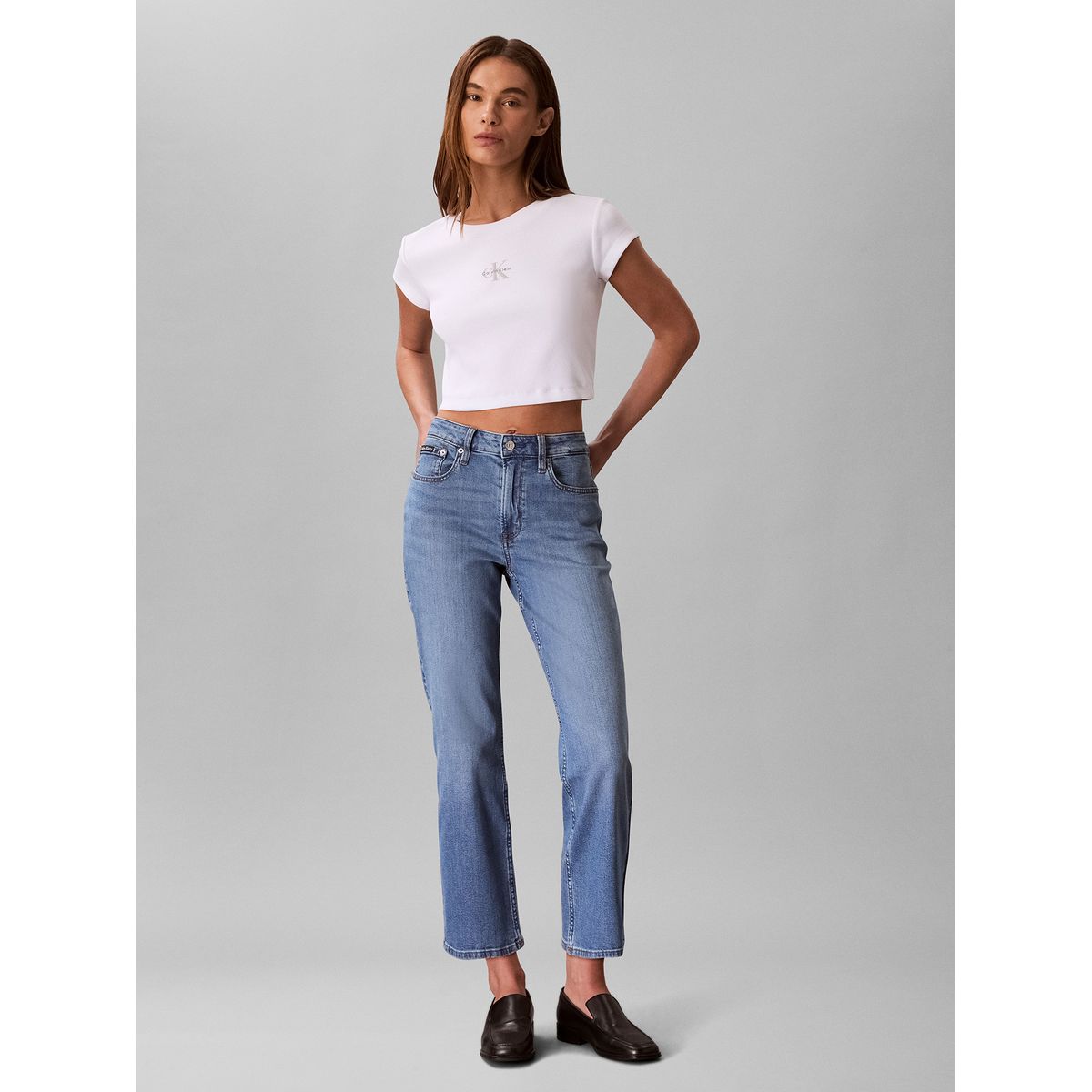 CALVIN KLEIN - Jeans High Rise Straight Azul Calvin Klein