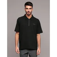 Polo relaxed con tejido crepe Negro