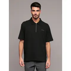 CALVIN KLEIN - Polo relaxed con tejido crepe Negro