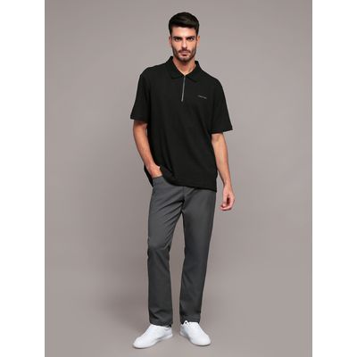 Imagen 2 del producto Polo relaxed con tejido crepe Negro