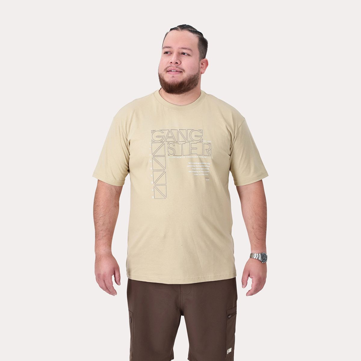 GANGSTER - Plus Polera MC Basica Compton Beige Gangster