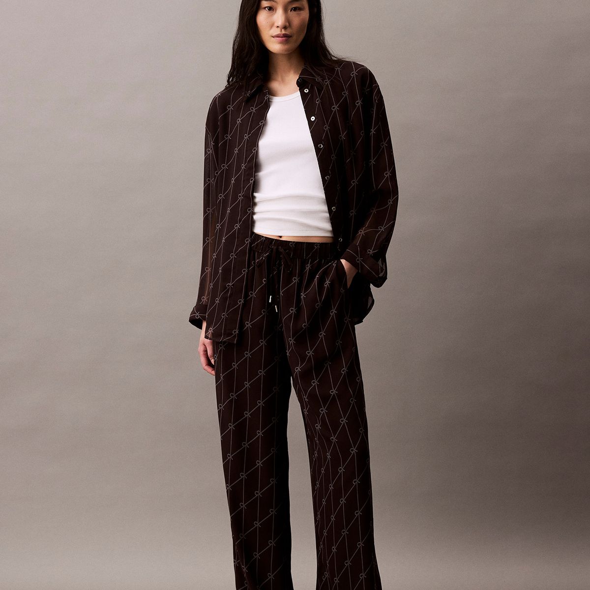 CALVIN KLEIN - Pantalón Pull On Wide Leg Negro Calvin Klein