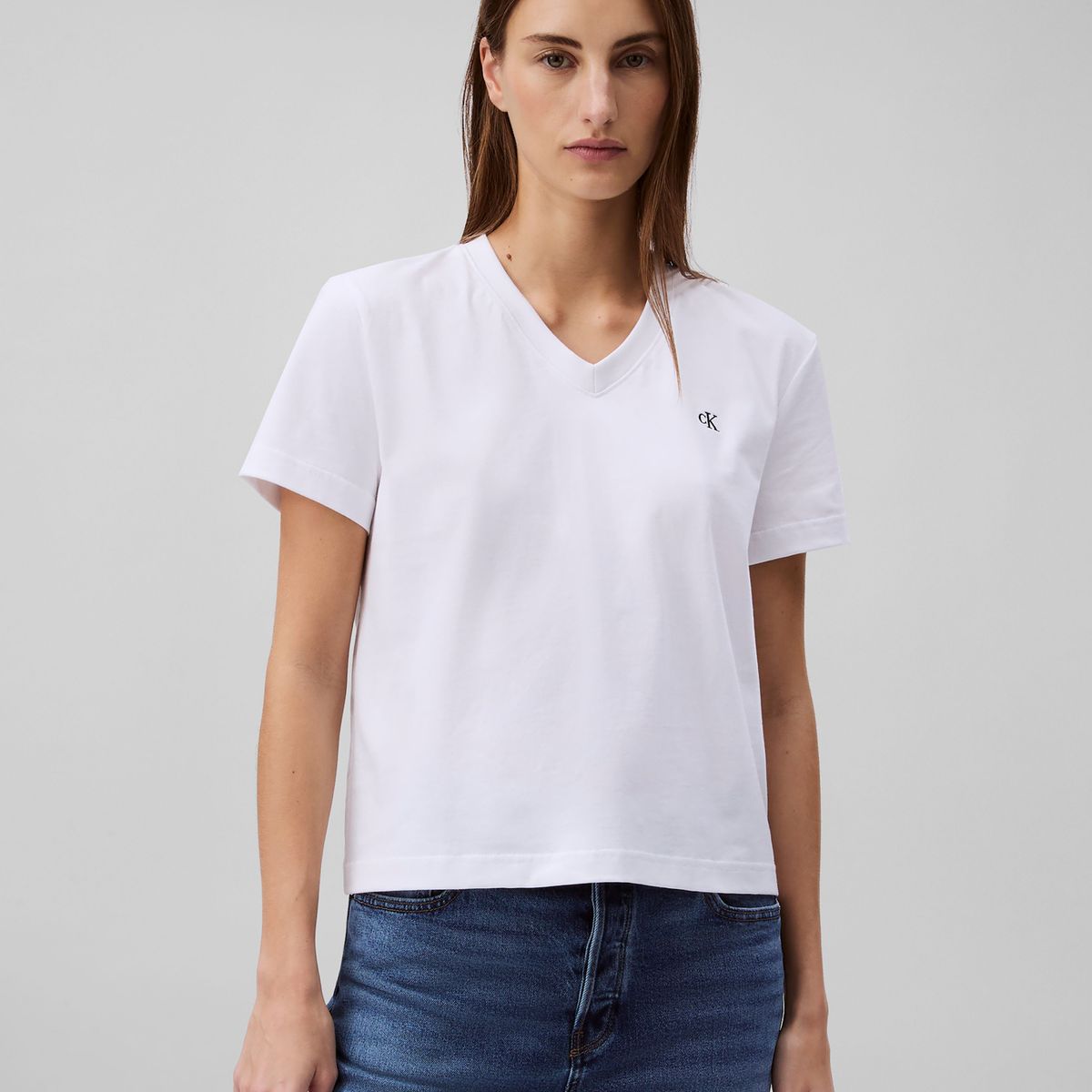 CALVIN KLEIN - Polera con Logo Archive Blanco Calvin Klein