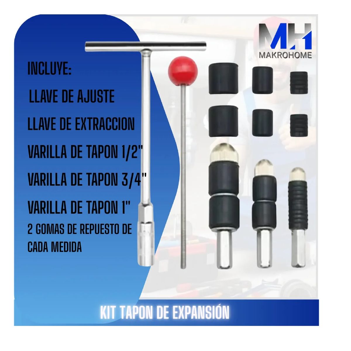 GENERICO - Set De Tapones De Expansion Obturador Kit Con Llaves Aquakit