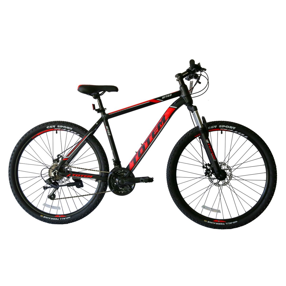 TOTEM - BICICLETA TOTEM MTB ARO 27.5*19 MOD W760 NEGRO CON ROJO