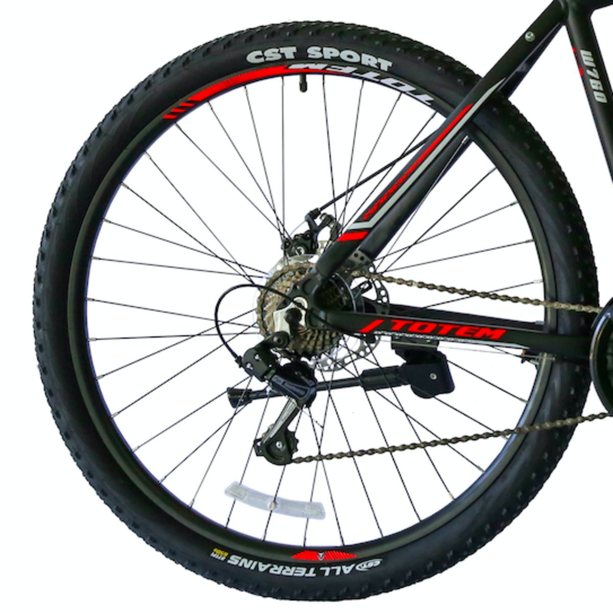 TOTEM - BICICLETA TOTEM MTB ARO 27.5*19 MOD W760 NEGRO CON ROJO