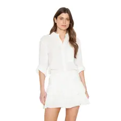 JACINTA TIENDA - Falda Lino Ame blanca