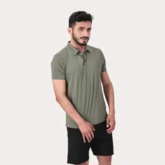 GANGSTER - Polera Polo Poliamida Columbia Verde