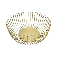 GENERICO - Frutero Canasta Centro de mesa decorativo Dorado Punta cuadrada