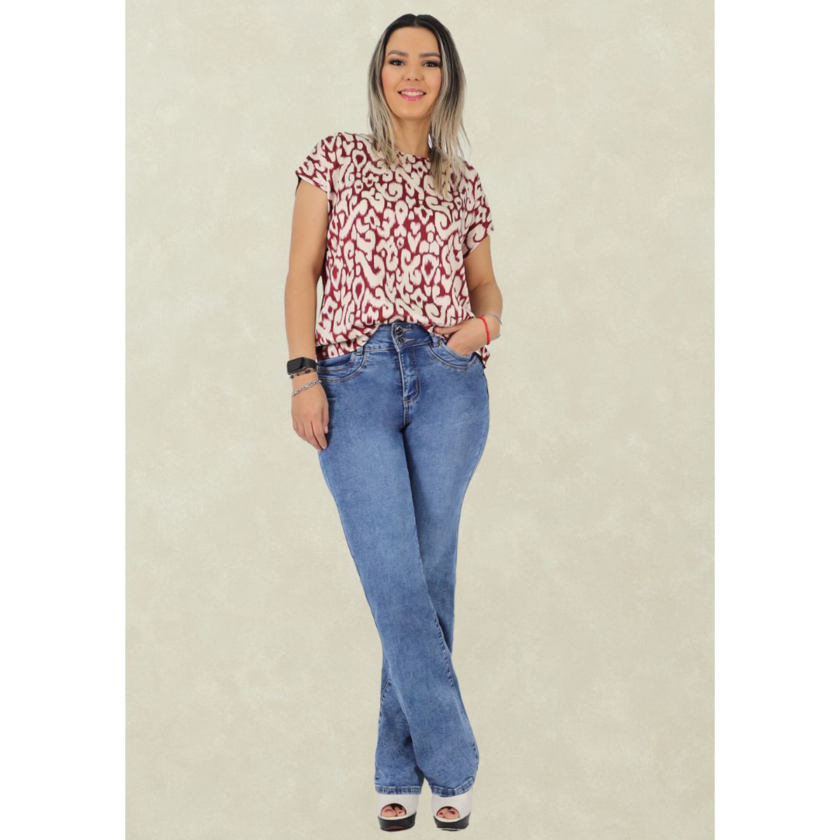 TENTATION - Jeans Recto TA Push Up Azul