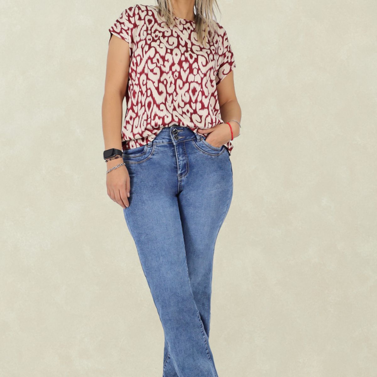 TENTATION - Jeans Recto TA Push Up Azul