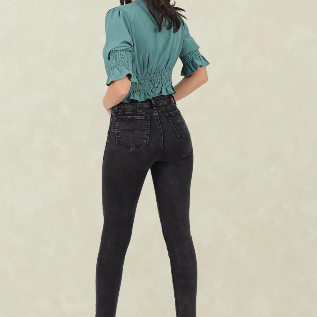 TENTATION - Jeans Pitillo Black Blue TA Push Up