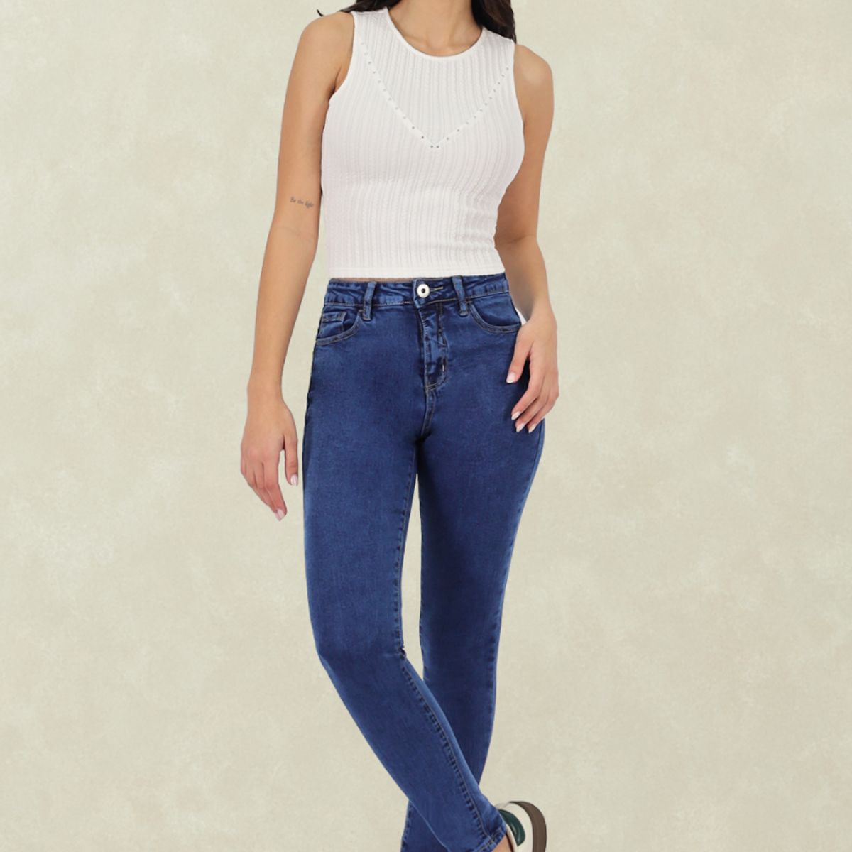 TENTATION - Jeans Pitillo Azul TA Push Up