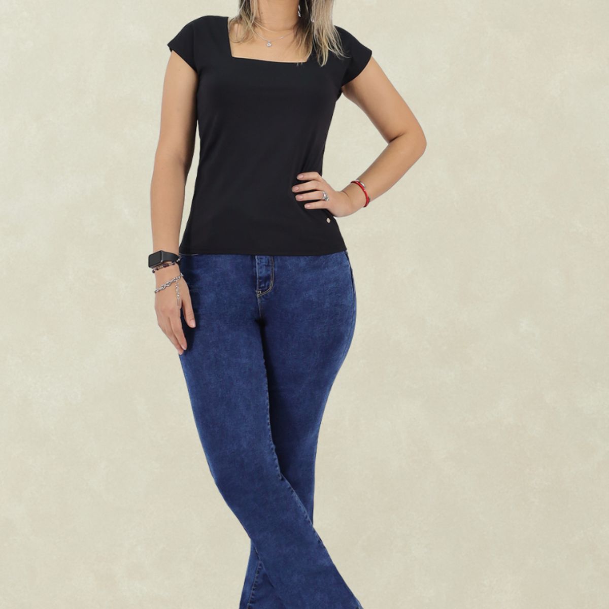 TENTATION - Jeans Recto Black Blue Tentation