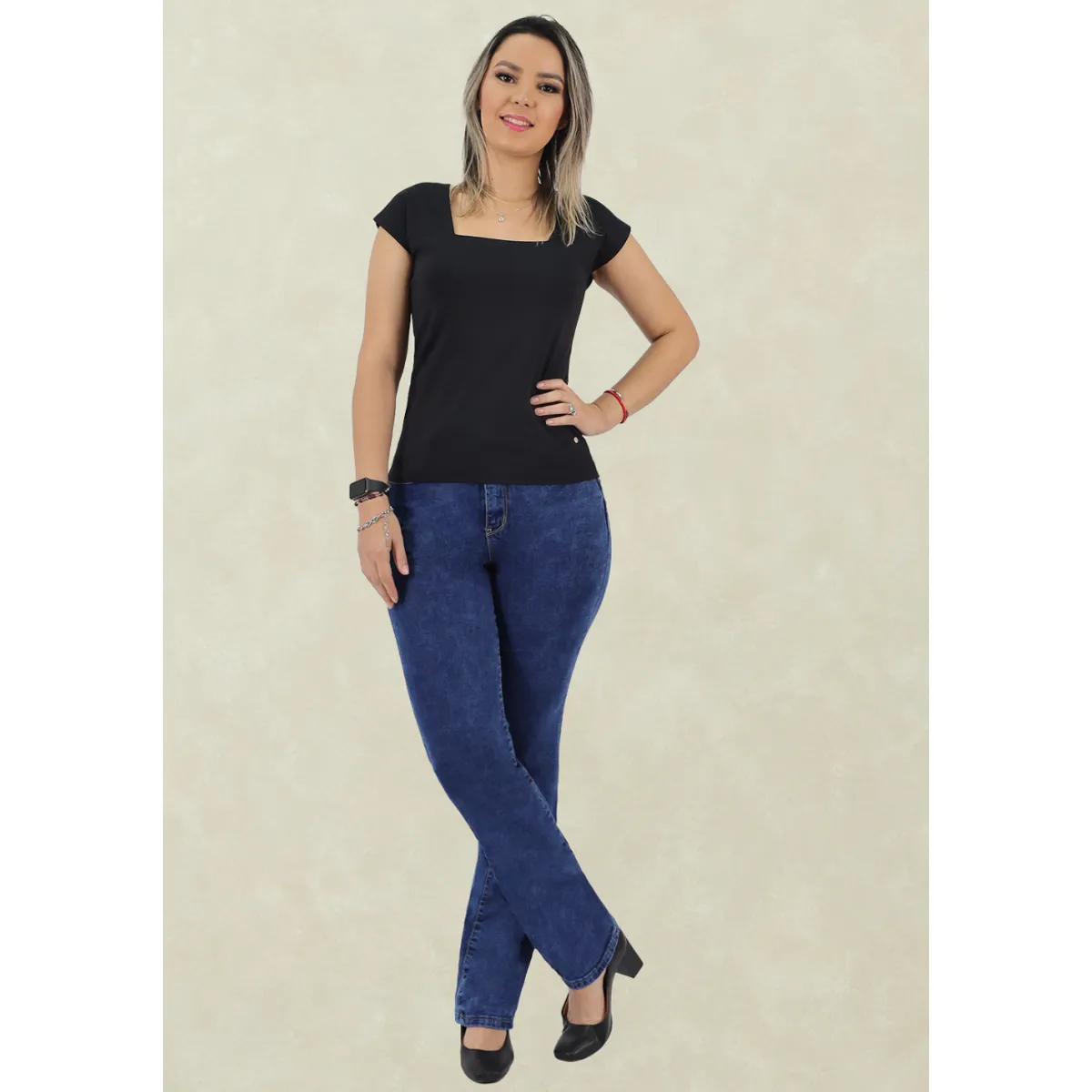 TENTATION - Jeans Recto Black Blue Tentation
