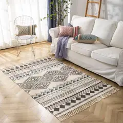 DIANA - ALFOMBRA DE ALGODON Y LINO CON DISEÑO VINTAGE NORDICO 160cm x 200cm