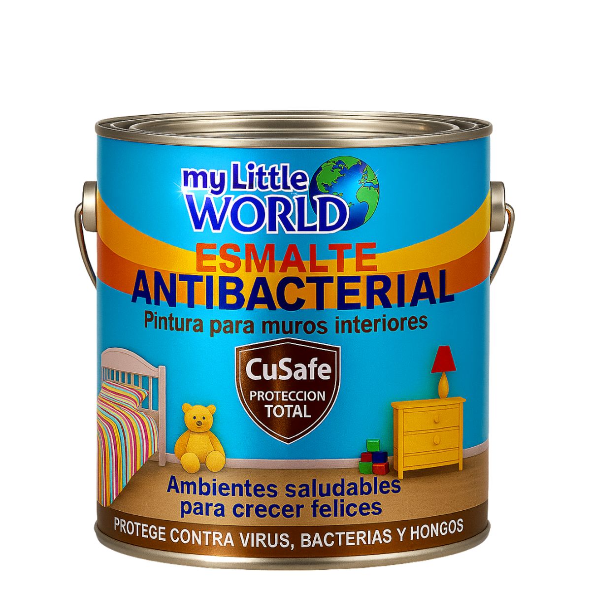 KENT - ESMALTE AGUA - Antibacterial infantil GALON BLANCO PERFECTO