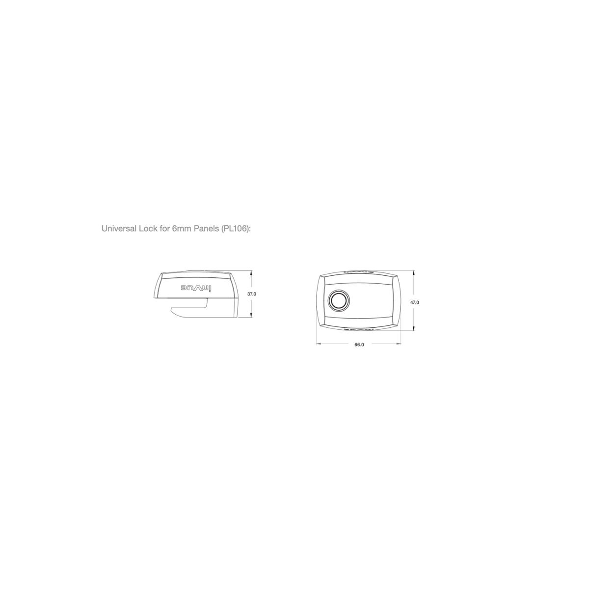 GENERICO - Cerradura para vitrina de vidrio corredera InVue PL106-B