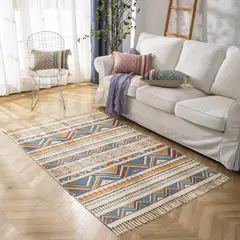 DIANA - ALFOMBRA VINTAGE DE ALGODON Y LINO DISEÑO NORDICO MULTICOLOR 160x200cm