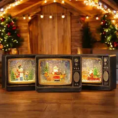 GENERICO - Adorno Navideño Musical Vintage Televisor Decorativo Led