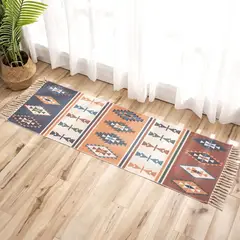 DIANA - BAJADA DE CAMA DE ALGODON Y LINO 60CMX150CM CON DISEÑO NORDICO